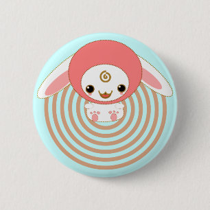 kawaii Häschenrosa Button