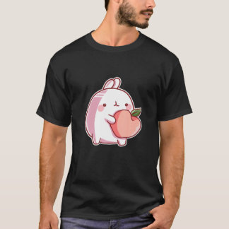 Kawaii Hase mit Pfirsich für Anime- und Manga-Fans T-Shirt