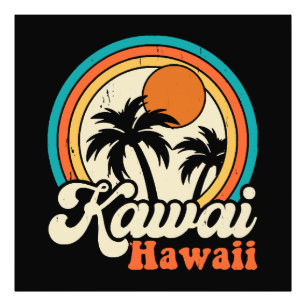 Kawaii Hawaii Surfing Fotodruck