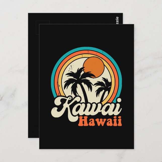 Kawaii Hawaii Surfing Postkarte (Vorne/Hinten)