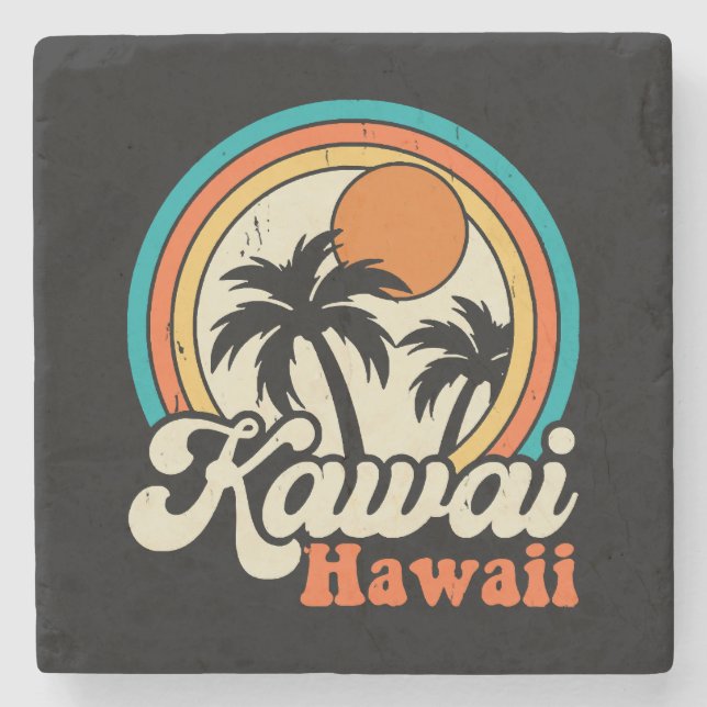 Kawaii Hawaii Surfing Steinuntersetzer (Vorderseite)