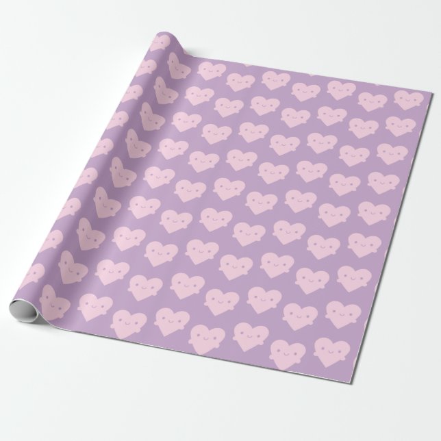 Kawaii Heart Hugs Geschenkpapier (Ungerollt)