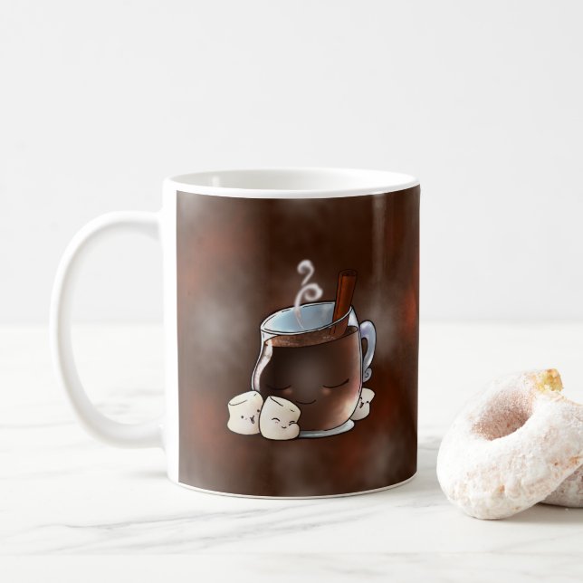 Kawaii heiße Schokolade und Eibische Kaffeetasse (Mit Donut)