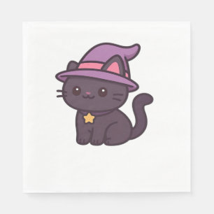 Kawaii Hexenkatze in Lila Hat Classic T - Shirt Serviette