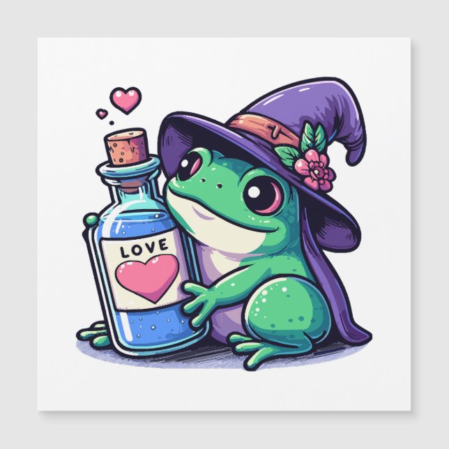 Kawaii-Hexerei-Liebe Magnetkarte (Vorderseite)