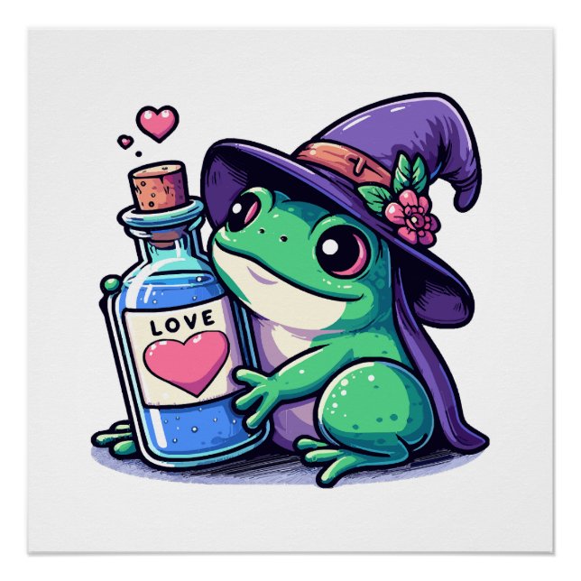 Kawaii-Hexerei-Liebe Poster (Vorderseite)