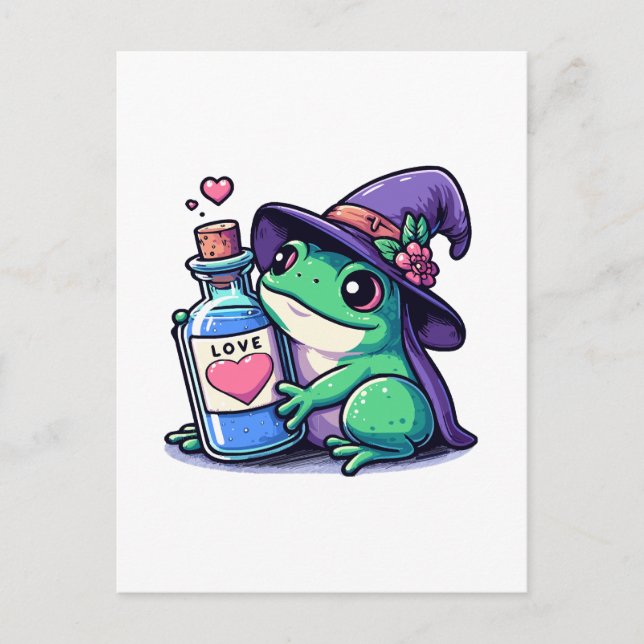 Kawaii-Hexerei-Liebe Postkarte (Vorderseite)