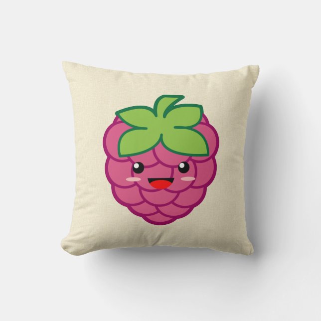 Kawaii Himbeere Kissen (Vorderseite)