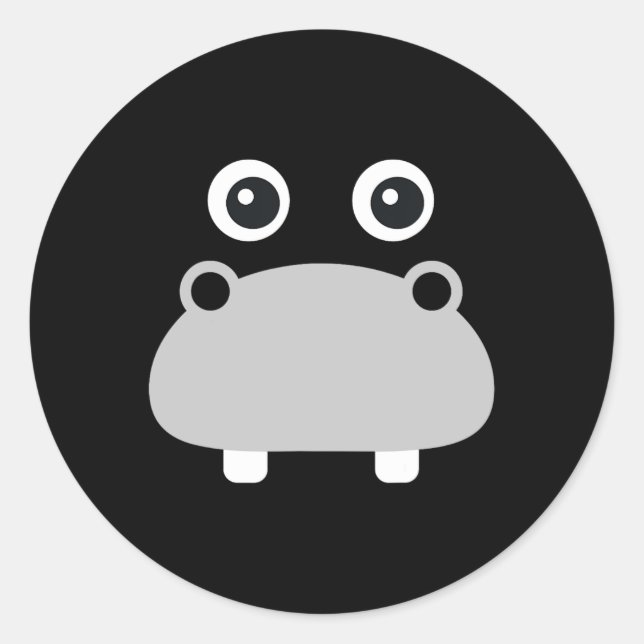 Kawaii Hippo Face Easy Halloween Costume Boys Runder Aufkleber (Vorderseite)