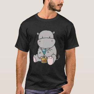 Kawaii Hippopotamus Bubble Tee Milch Niedlich Japa