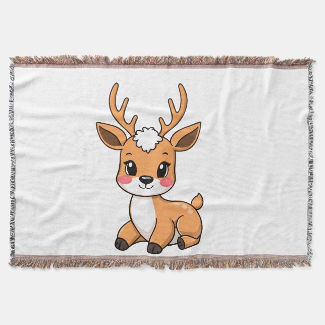 Kawaii-Hirsch-Gewebe-Decke Decke (Vorderseite)