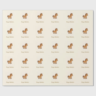 Kawaii Horse Illustration Geschenkpapier