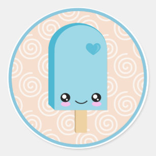 Kawaii Hübsch Aqua Blue Popsicle Stickers