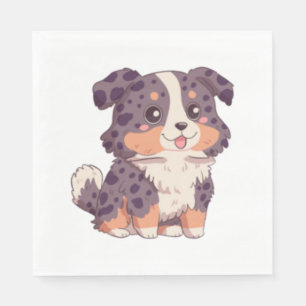 Kawaii-Hund aus niedlichem Cartoon Serviette