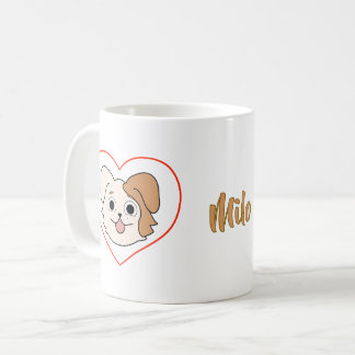 Kawaii-Hund-Herz-Tasse - Geschenk für Hunde-Liebha Kaffeetasse
