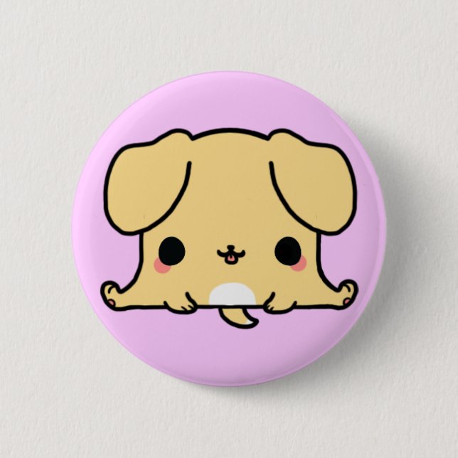 Kawaii Hund (Sie ändern den Hintergrund!) Button (Vorderseite)