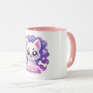 Kawaii Hund Tasse Leben ist besser mit Paws Niedli