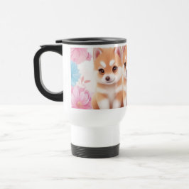 Kawaii Husky Welpen: Pastel Pals Kaffee Reisebecher