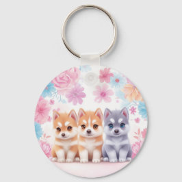 Kawaii Husky Welpen: Pastel Pals Throw Kissen Schlüsselanhänger