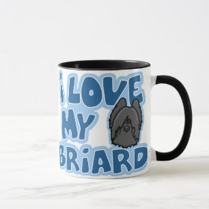Kawaii I Liebe mein Briard (Schwarzes) Tasse