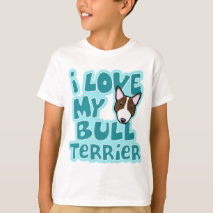 Kawaii I Liebe mein Brindle Stier-Terrier T-Shirt