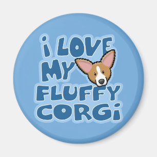 Kawaii I Liebe mein flaumiger Corgi Magnet