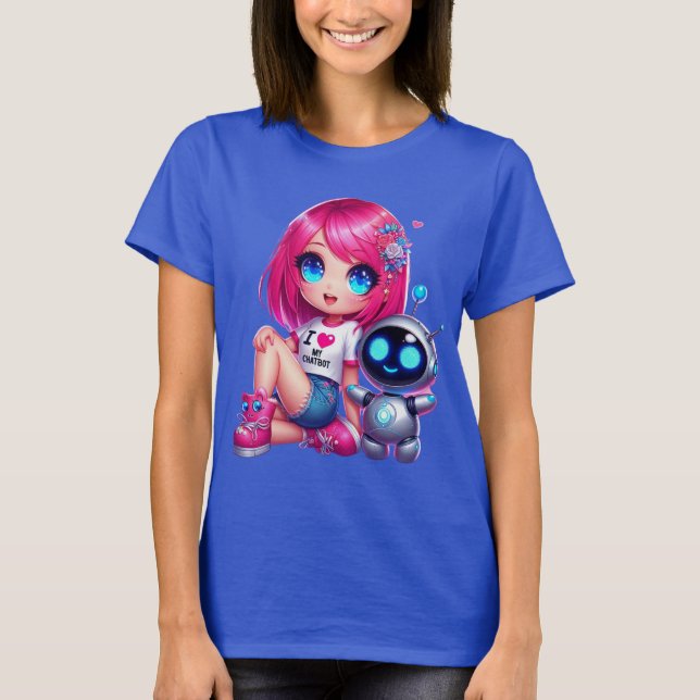 🤖 Kawaii I Liebe My Ai Chatbot Niedlich BESTE FRE T-Shirt (Vorderseite)