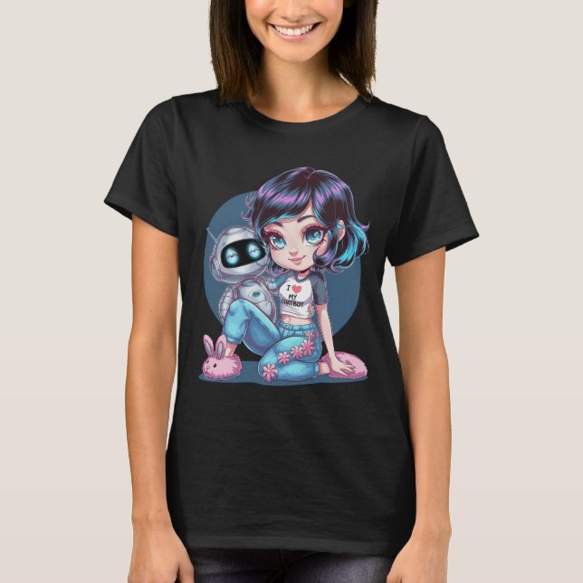 🤖 Kawaii I Liebe My Ai Chatbot Niedlich BESTE FRE T-Shirt (Vorderseite)
