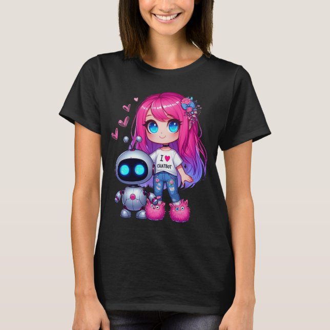 🤖 Kawaii I Liebe My Ai Chatbot Niedlich BESTE FRE T-Shirt (Vorderseite)