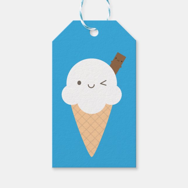 Kawaii Ice Cream Cone Geschenkanhänger (Vorderseite)