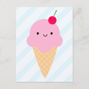 Kawaii Ice Cream Cone Postkarte