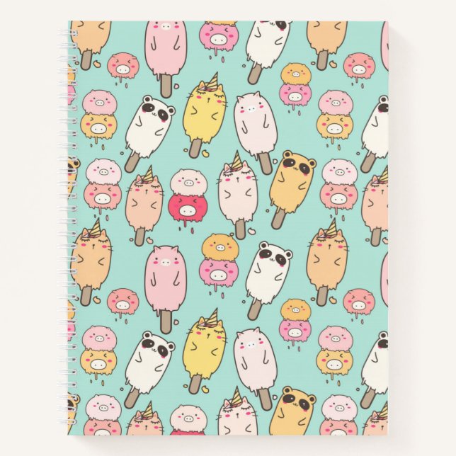 Kawaii Ice Cream Notizbuch (Vorderseite)