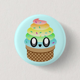 KAWAII ICE CREAM RAINBOW CONE BUTTON BUTTON