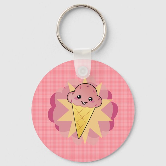 Kawaii Ice Cream Schlüsselanhänger (Vorderseite)
