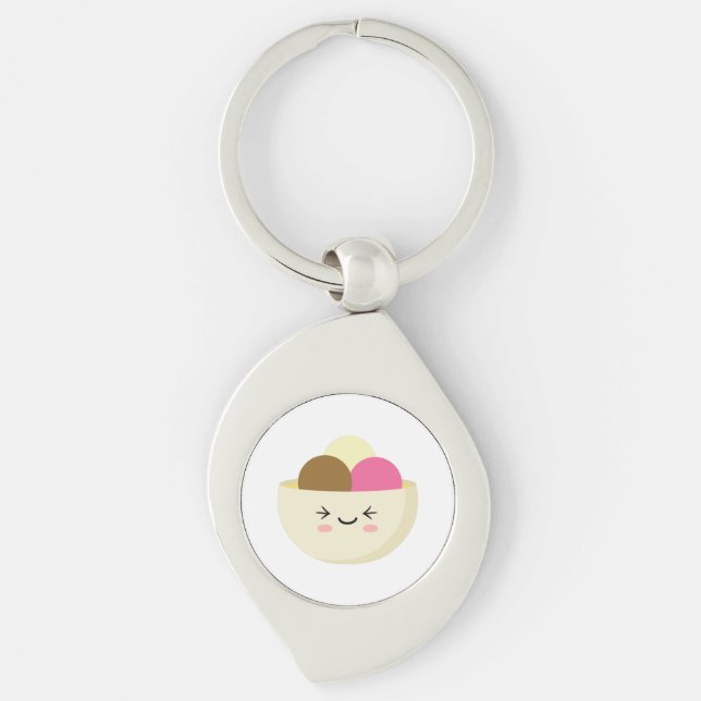 Kawaii Ice Cream Schlüsselanhänger (Vorderseite)