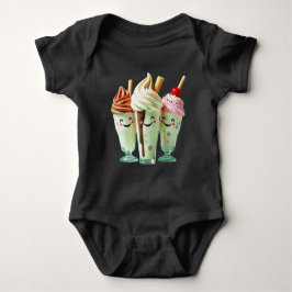 Kawaii Ice Cream Trio Cute Dessert Characters Baby Strampler