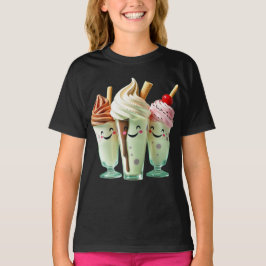 Kawaii Ice Cream Trio Cute Dessert Characters T-Shirt