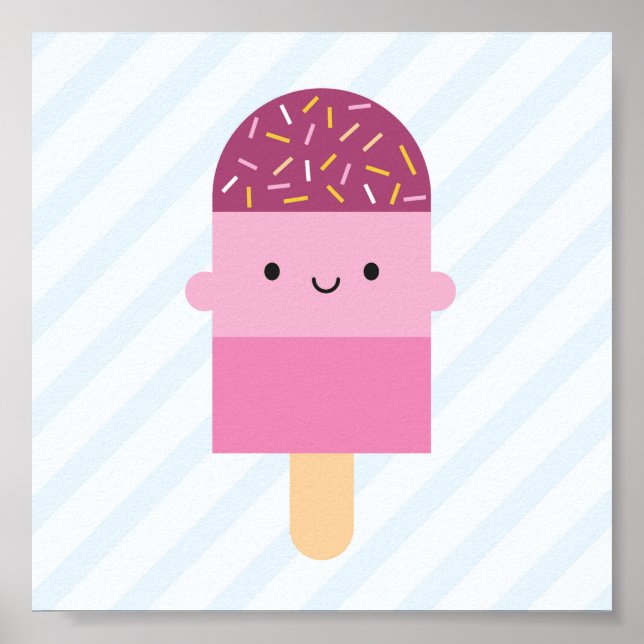 Kawaii Ice Lolly / Popsicle Poster (Vorne)