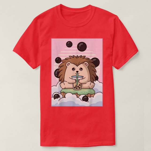 Kawaii Igel Bubble Boba Milk Tee Japanisches Aest (Design vorne)