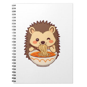 Kawaii-Igel mit Ramen – Niedliches Foodie Notizblock
