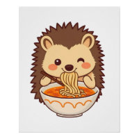 Kawaii-Igel mit Ramen – Niedliches Foodie