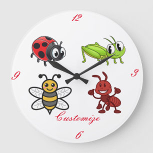 Kawaii Insects Thunder_Cove Große Wanduhr