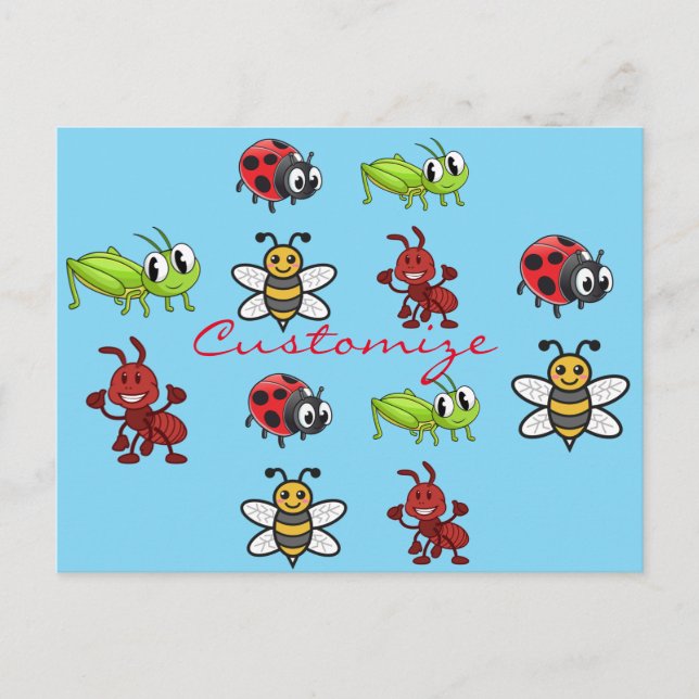 Kawaii Insects Thunder_Cove Postkarte (Vorderseite)