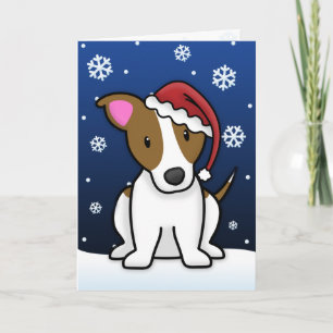 Kawaii Jack Russell Terrier Weihnachtskarte Feiertagskarte