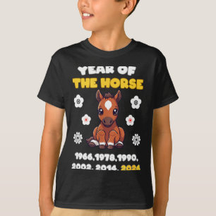Kawaii Jahr des Pferdes Chinesisches Sternzeichen  T-Shirt