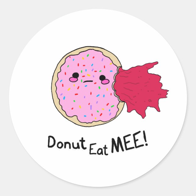 Kawaii Jam Donut Eat Me Runder Aufkleber (Vorderseite)