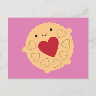 Kawaii Jammie Dodger Biscuit Postkarte
