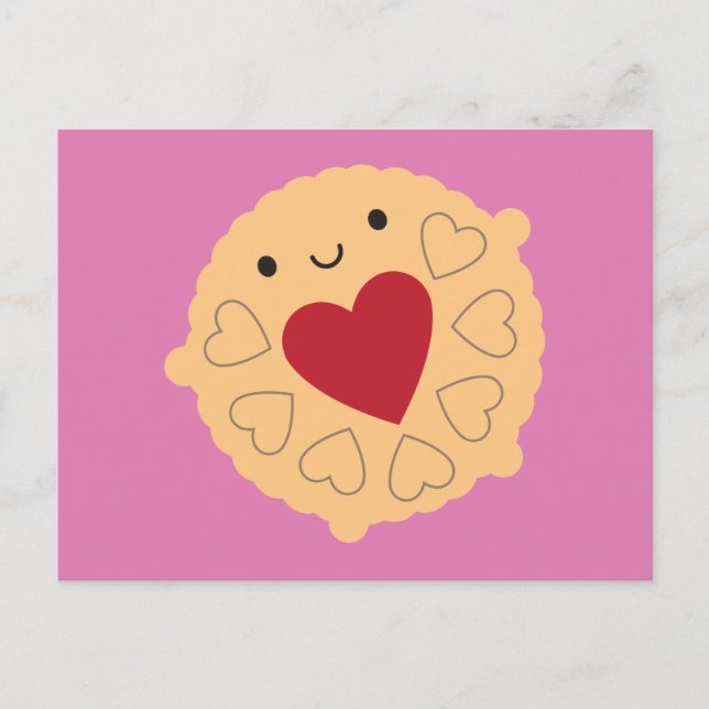 Kawaii Jammie Dodger Biscuit Postkarte (Vorderseite)