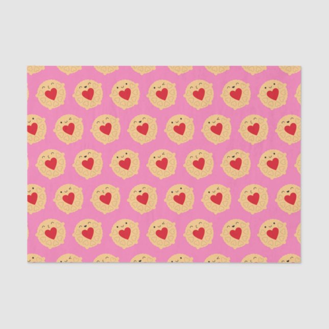 Kawaii Jammie Dodger Biscuits Seidenpapier (Vorderseite)