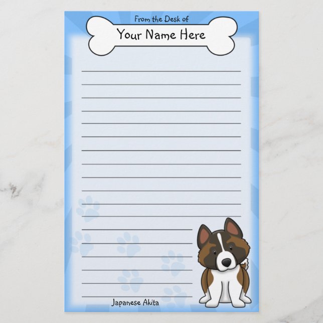 Kawaii Japaner-Akita-Briefpapier Briefpapier (Vorderseite)